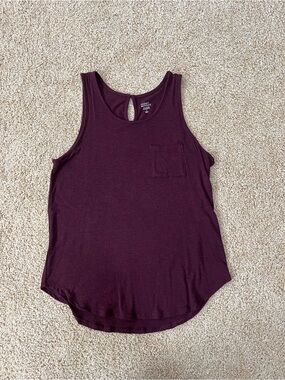 NWOT Market & Spruce Merrit Knit Pocket Burgundy Tank Top - Medium